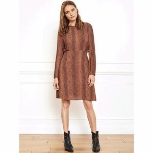 Revolve MKT Studio Rimik Snake Print Long Sleeve Dress 36